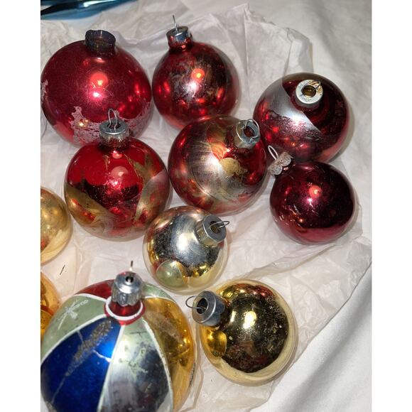 Vintage 1950's Mercury Glass Micah Christmas Ornaments Unmarked Shiny Brite #19 - Picture 10 of 12